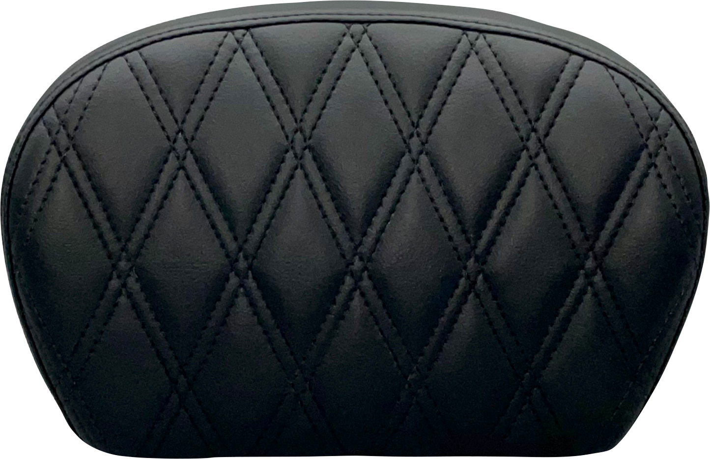 LE PERA Sissy Bar Pad - Large - Vinyl - Double Diamond - Dull Black - '08-'22 SOFTAIL & TOURING