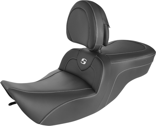 SADDLEMEN Roadsofa™ Seat - Carbon Fiber - with Backrest - Touring '97-'07