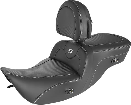 SADDLEMEN Heated Roadsofa™ Seat - Carbon Fiber - w/ Backrest - Touring '97-'07