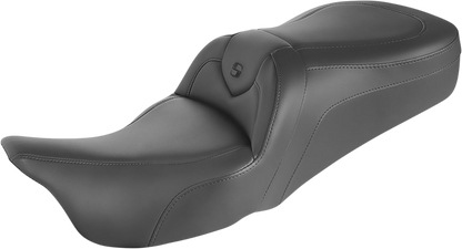 SADDLEMEN RoadSofa™ Seat - without Backrest - Black w/ Black Stitching - Touring '97-'07