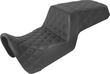 SADDLEMEN Step-Up Seat - Full Lattice Stitch - Black - Pan America '21-'24