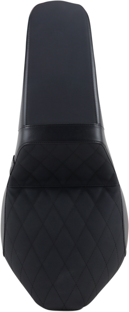 LE PERA Kickflip Seat - Diamond w/ Gripp Tape - Black - Softail '18-'23