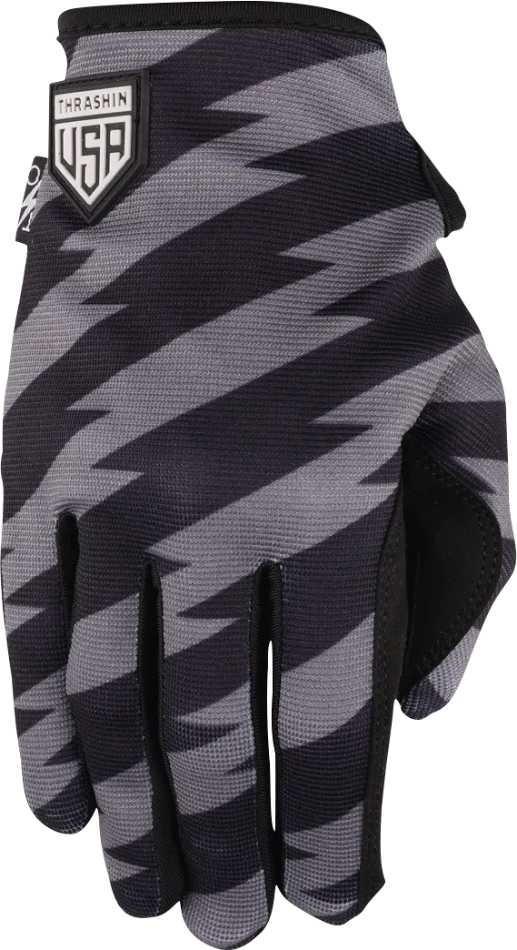 THRASHIN SUPPLY CO. Stars & Bolts Stealth Gloves - Black/Gray - 2XL