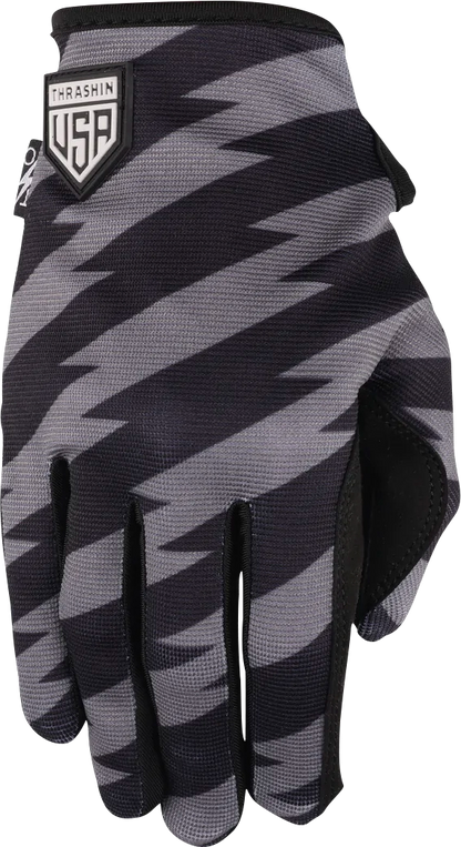 THRASHIN SUPPLY CO. Stars & Bolts Stealth Gloves - Black/Gray - 2XL