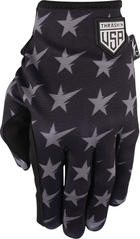 THRASHIN SUPPLY CO. Stars & Bolts Stealth Gloves - Black/Gray - XL