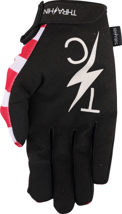 THRASHIN SUPPLY CO. Stars & Bolts Stealth Gloves - Red/Blue - Small