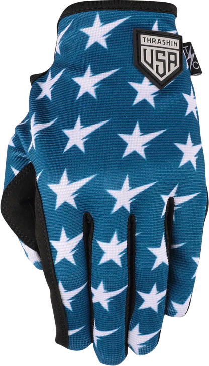 THRASHIN SUPPLY CO. Stars & Bolts Stealth Gloves - Red/Blue - 2XL