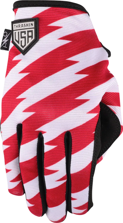 THRASHIN SUPPLY CO. Stars & Bolts Stealth Gloves - Red/Blue - XL