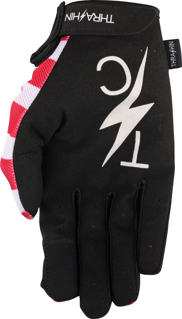 THRASHIN SUPPLY CO. Stars & Bolts Stealth Gloves - Red/Blue - 2XL