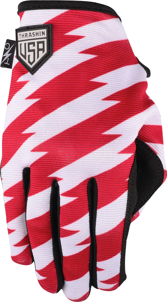 THRASHIN SUPPLY CO. Stars & Bolts Stealth Gloves - Red/Blue - 2XL