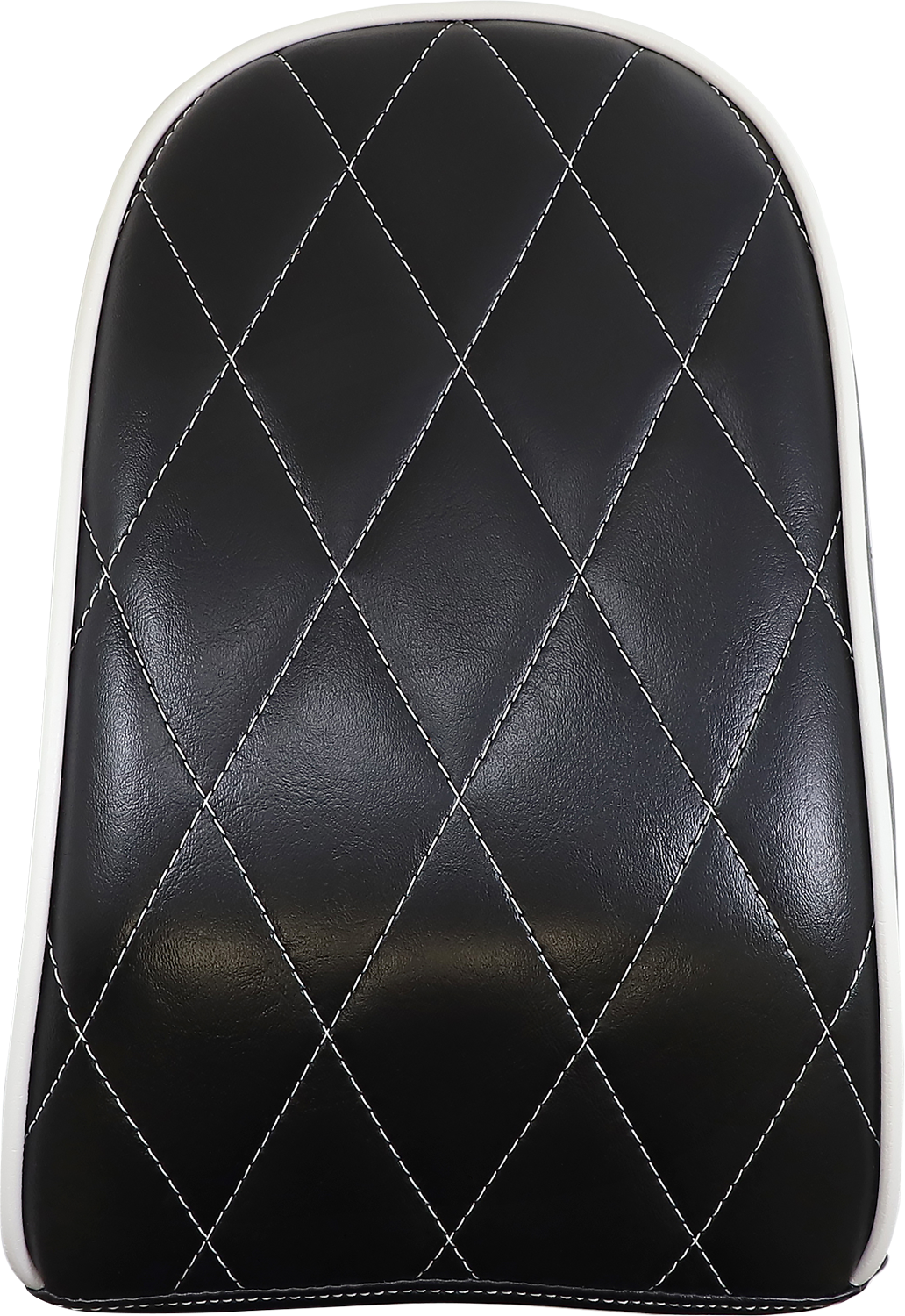 LE PERA Bare Bones Pillion Pad - Diamond - Black w/ White Stitch / Piping - Softail '18-'22