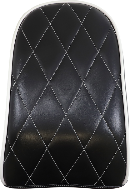 LE PERA Bare Bones Pillion Pad - Diamond - Black w/ White Stitch / Piping - Softail '18-'22