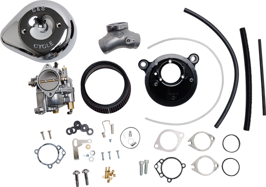 S&S CYCLE Super E Carburetor with Stealth Air Cleaner Kit - Chrome - '99-'05 Twin Cam