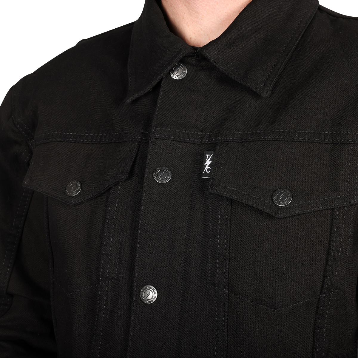 THRASHIN SUPPLY CO. Highway v2 Denim Riding Jacket - Black - XL