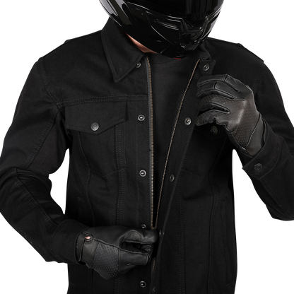 THRASHIN SUPPLY CO. Highway v2 Denim Riding Jacket - Black - Large