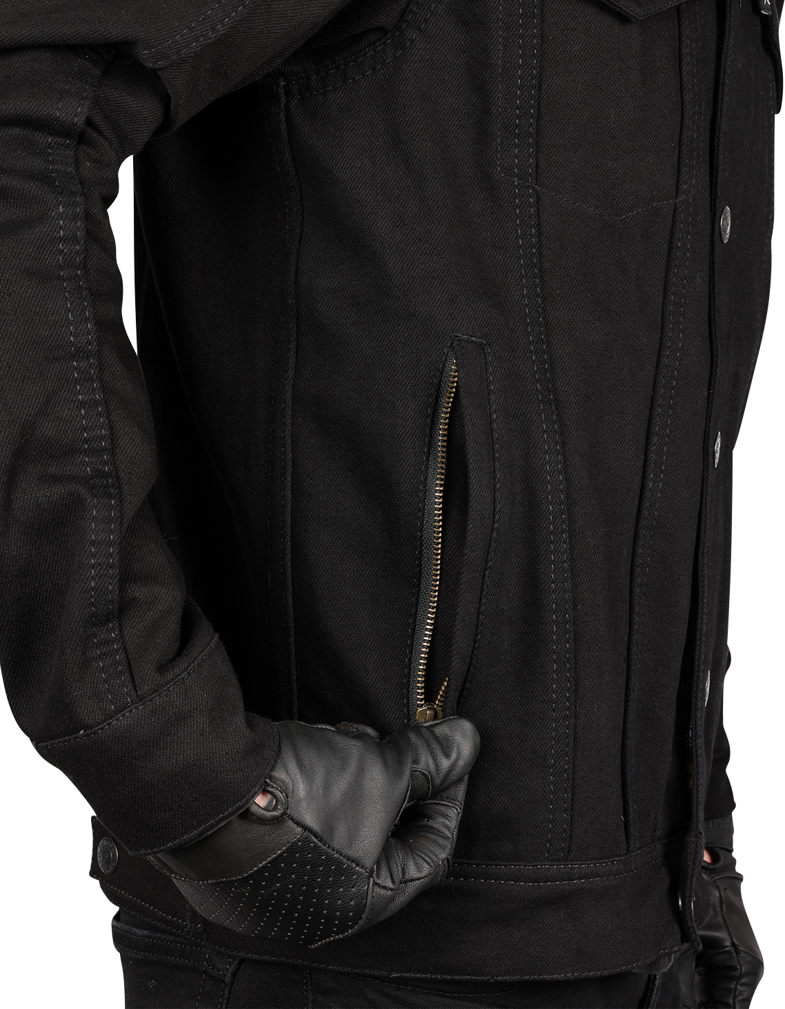 THRASHIN SUPPLY CO. Highway v2 Denim Riding Jacket - Black - Large