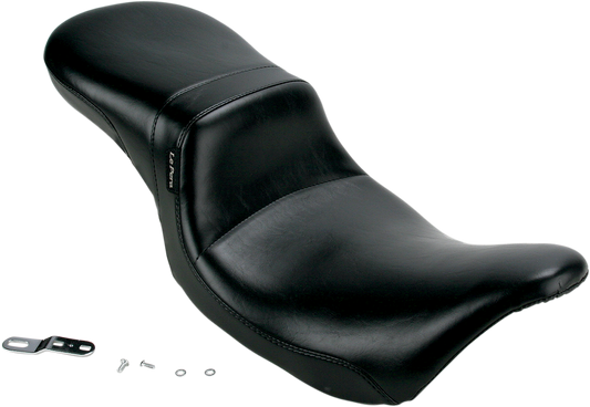 LE PERA Daytona 2-Up Seat - Without Backrest - Smooth - Black - Touring '08-'23