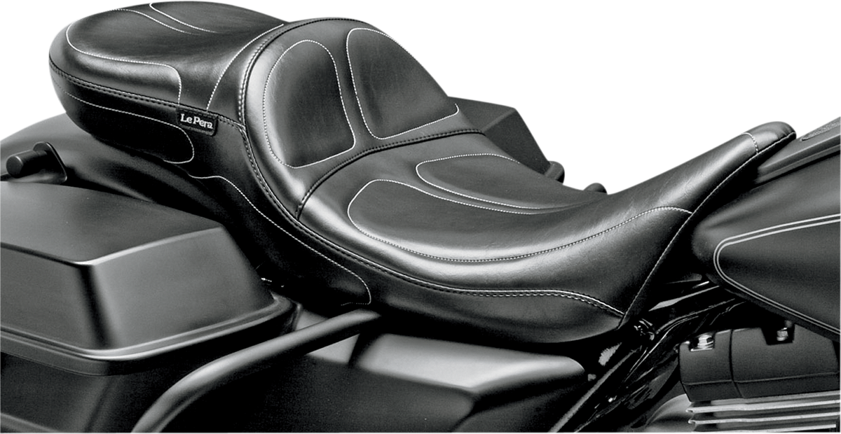 LE PERA Maverick Daddy Long Legs Seat - Black - Stitched - Touring '08-'23