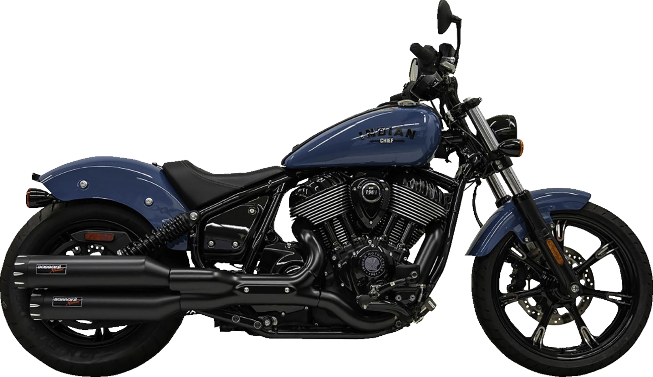 BASSANI XHAUST 4" Slip-On Mufflers - Chrome - '22-'23 INDIAN CHIEF