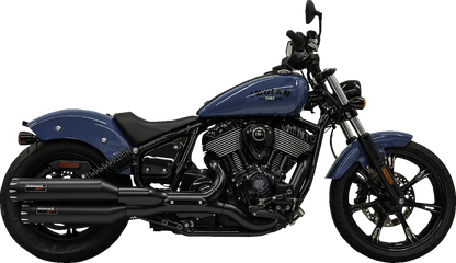 BASSANI XHAUST 4" Slip-On Mufflers - Chrome - '22-'23 INDIAN CHIEF