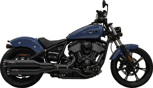 BASSANI XHAUST 4" Slip-On Mufflers - Chrome - '22-'23 INDIAN CHIEF