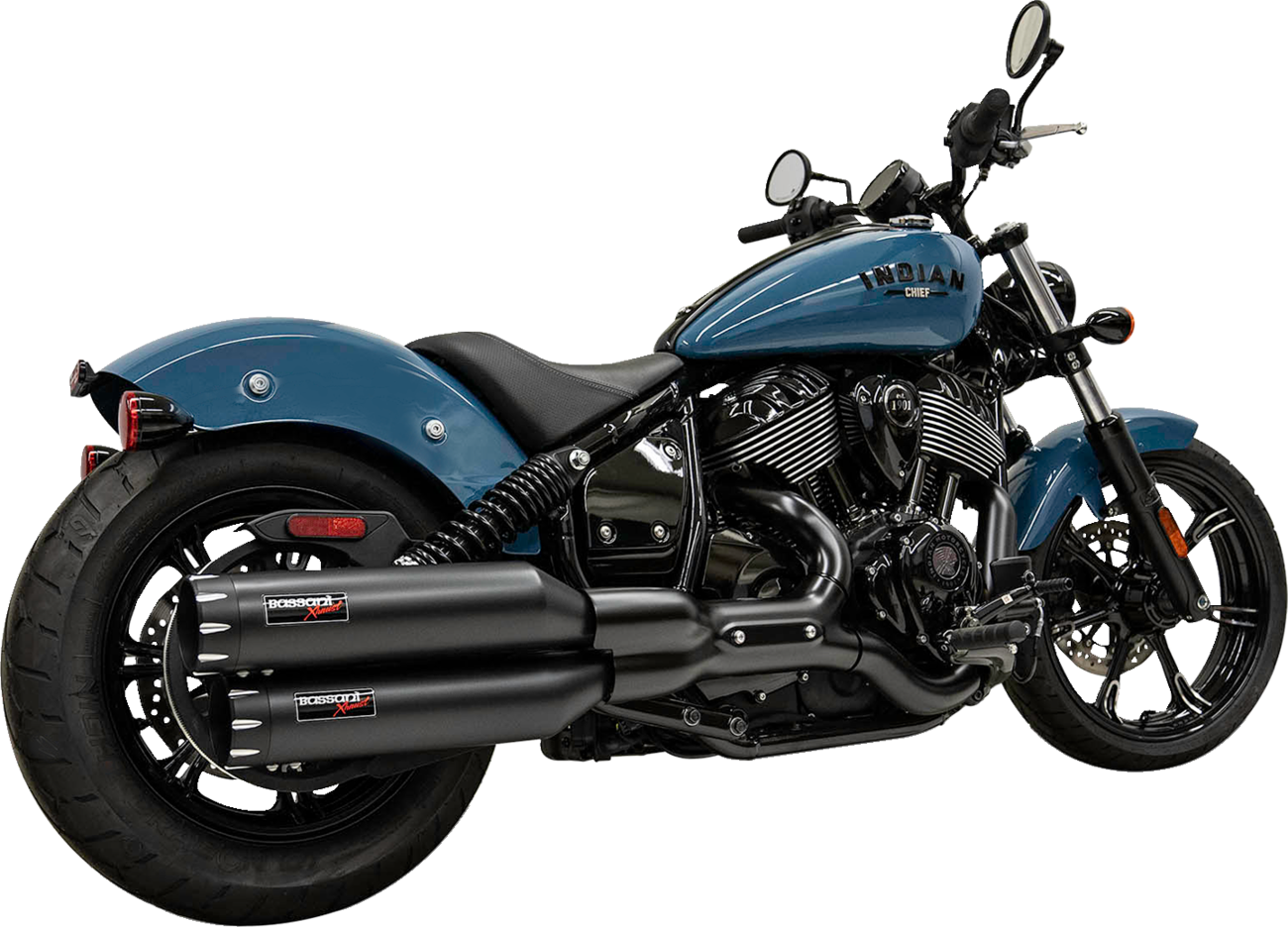 BASSANI XHAUST 4" Slip-On Mufflers - Black - '22-'23 CHIEF MODELS