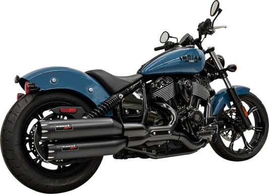 BASSANI XHAUST 4" Slip-On Mufflers - Black - '22-'23 CHIEF MODELS