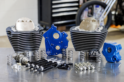 S&S CYCLE 129" Power Package Engine Performance Kit - Chain Drive - Oil Cooled - Highlighted Fins - M8