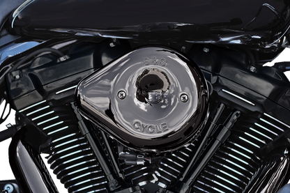 S&S CYCLE Stealth Teardrop Air Cleaner Cover - M8 - Lava Chrome