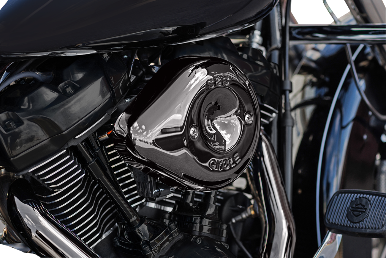 S&S CYCLE Stealth Teardrop Air Cleaner Cover - M8 - Lava Chrome