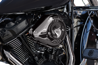 S&S CYCLE Stealth Teardrop Air Cleaner Cover - M8 - Lava Chrome