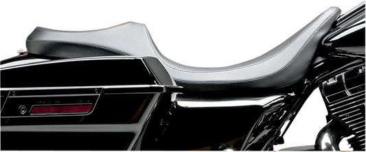 LE PERA Villain Daddy Long Leg Seat - Smooth - Black - Touring '08-'23