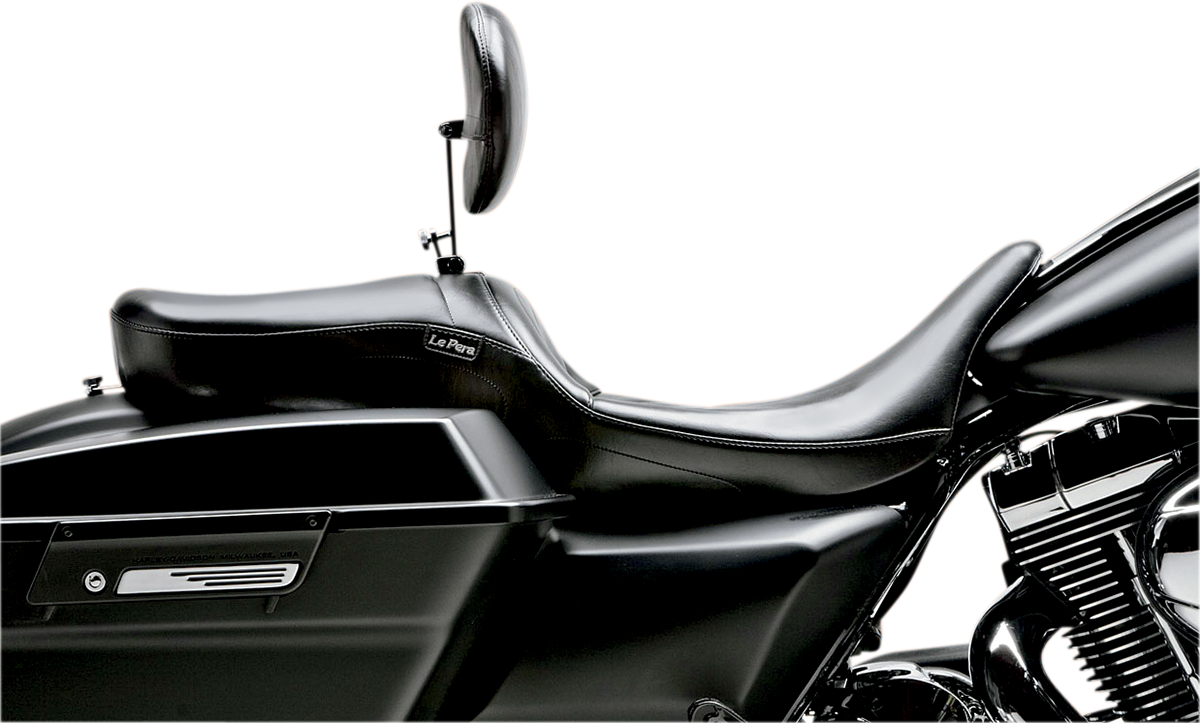 LE PERA Maverick Seat - with Backrest - Smooth - Black - Touring '08-'23