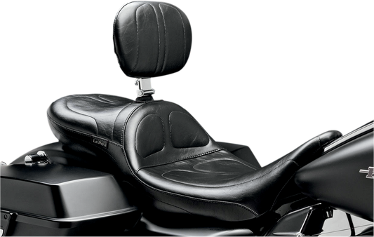 LE PERA Maverick Daddy Long Legs Seat - With Backrest - Black - Stitched - Touring '08-'23