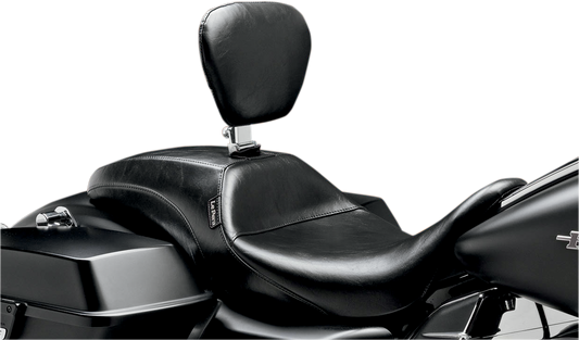 LE PERA Outcast Seat - Full-Length - With Backrest - Smooth - Black - Touring '08-'23