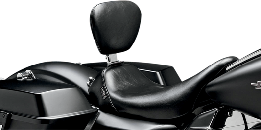 LE PERA Bare Bones Solo Seat - w/ Removable Drivers Backrest - Smooth - Black - Touring '08-'23