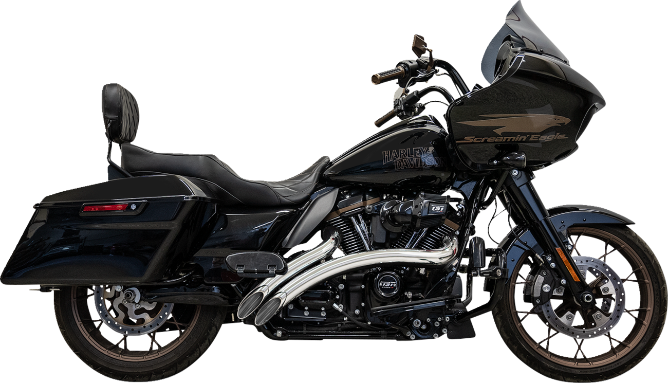 BASSANI XHAUST Sweeper Radial Exhaust System with Heat Shields - Chrome - 2019-2023 TOURING MODELS