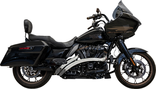 BASSANI XHAUST Sweeper Radial Exhaust System with Heat Shields - Chrome - 2019-2023 TOURING MODELS