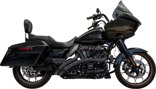 BASSANI XHAUST Sweeper Radial Exhaust System with Slotted Heat Shields - Black
