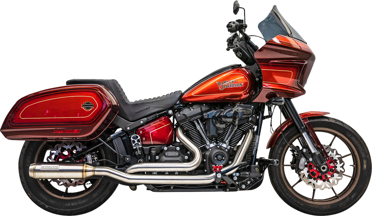 BASSANI XHAUST True Dual Performance Exhaust System with 4" Muffler - Stainless Steel - 2018-2023 SOFTAIL MODELS