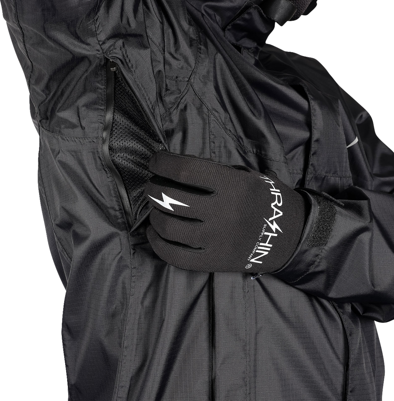 THRASHIN SUPPLY CO. Mission WP Rain Jacket - Black - Large