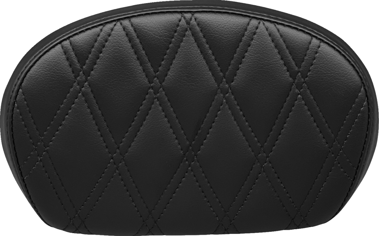 LE PERA Sissy Bar Pad - Medium - Double Diamond - Dull Black - '08-'23 SOFTAIL & TOURING