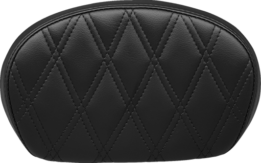 LE PERA Sissy Bar Pad - Medium - Double Diamond - Dull Black - '08-'23 SOFTAIL & TOURING
