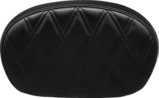 LE PERA Sissy Bar Pad - Medium - Double Diamond - Shiny Black - '08-'23 SOFTAIL & TOURING