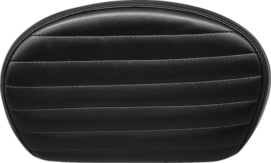 LE PERA Sissy Bar Pad - Medium - Pleated - Shiny Black - '08-'23 SOFTAIL & TOURING