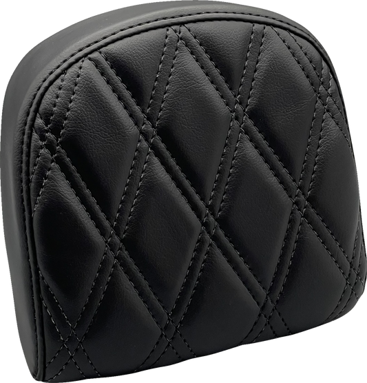 LE PERA Sissy Bar Pad - Small - Double Diamond - Dull Black - '08-'23 SOFTAIL & TOURING