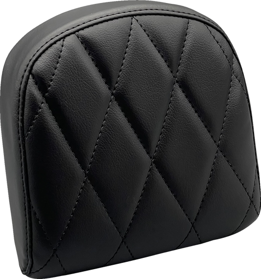 LE PERA Sissy Bar Pad - Small - Diamond - Dull Black - '08-'23 SOFTAIL & TOURING