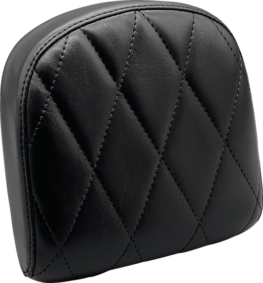 LE PERA Sissy Bar Pad - Small - Diamond - Shiny Black - '08-'23 SOFTAIL & TOURING