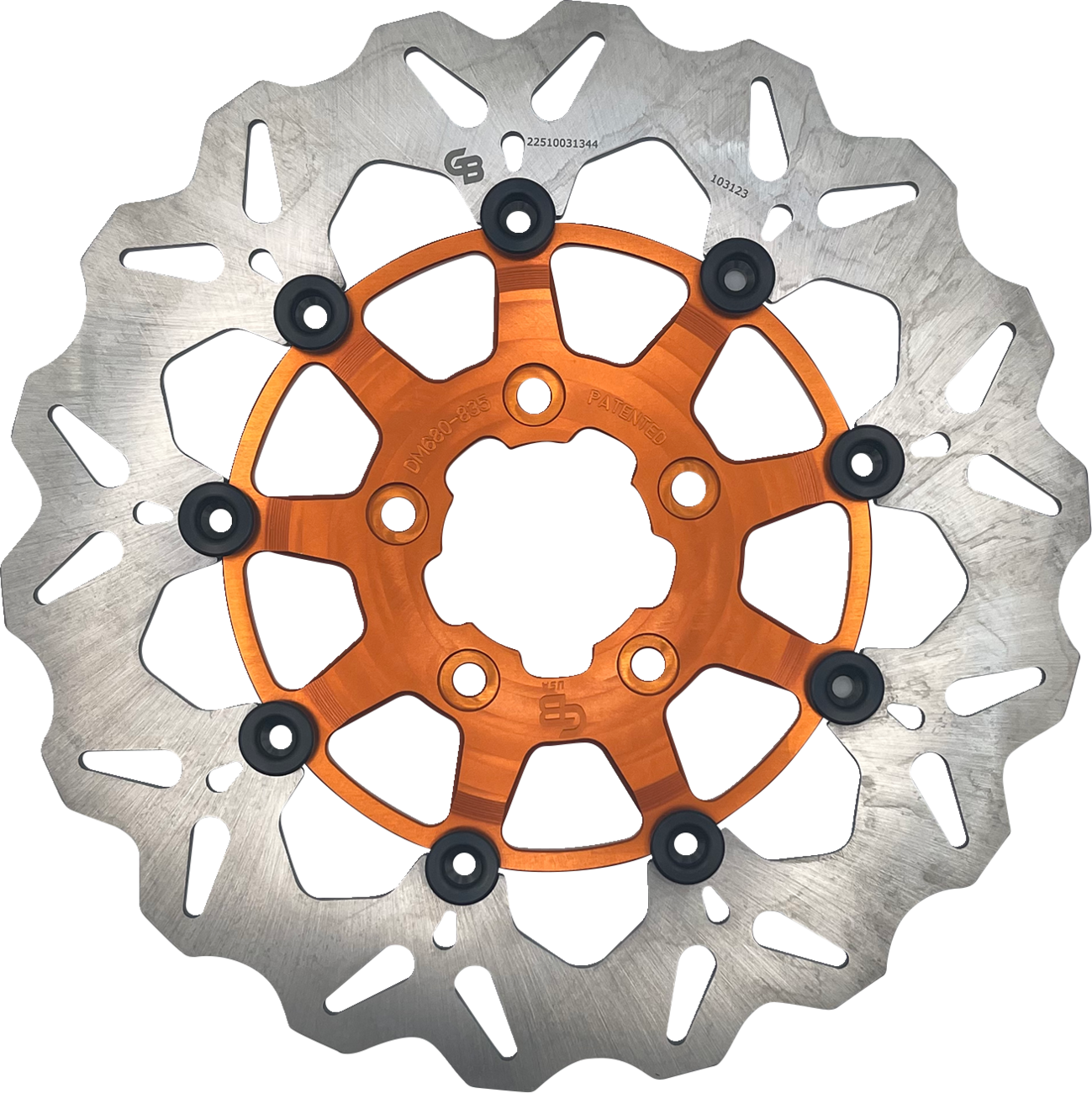 GBRAKES Wave® Two Piece (Floating) Brake Rotor - Front - Orange - 291 mm / 11-1/2"