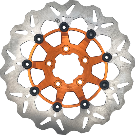 GBRAKES Wave® Two Piece (Floating) Brake Rotor - Front - Orange - 291 mm / 11-1/2"